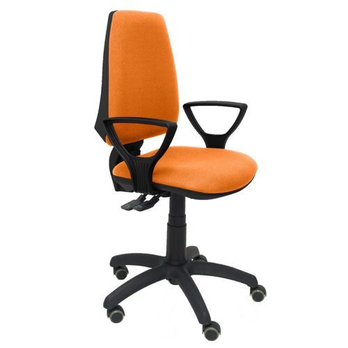 Chaise De Bureau Ergonomique Avec Mécanisme Synchrone, Réglable En Hauteur Et Roues De Parquet Assise Et Dossier Rembourrés En Tissu Bali De Couleur Orange
