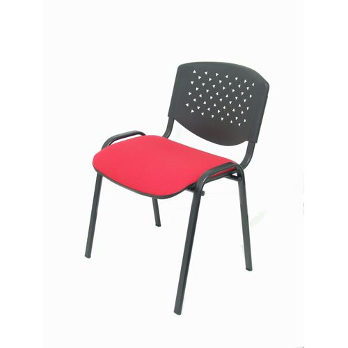 Pack De 4 Dossiers Et Sièges Ergonomiques, Empilables, Polyvalents, Polyvalents, En Pvc Noir, Rembourrés En Tissu Aran Rouge Piqueras Y Crespo Modèle Pétrola.
