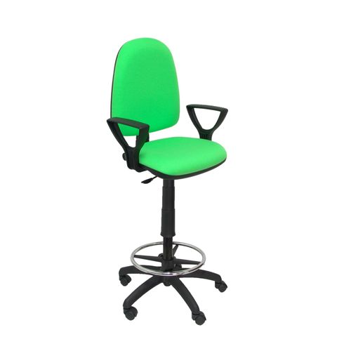 Tabouret Ergonomique Avec Mécanisme De Contact Permanent Et Réglable En Hauteur Et Anneau De Repose-Pieds Siège Et Dossier Rembourrés En Tissu Pistache Bali