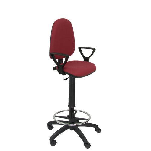 Tabouret Ergonomique Avec Mécanisme De Contact Permanent Réglable En Hauteur Et Anneau De Repose-Pieds Siège Et Dossier Rembourrés En Tissu Bali Brunir
