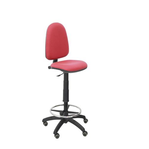 Tabouret Ergonomique Avec Mécanisme De Contact Permanent Et Réglable En Hauteur, Anneau De Repose-Pieds Et Roues En Parquet, Assise Et Dossier Rembourrés En Tissu Bali Brunir