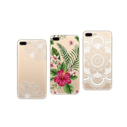 Apple Iphone 7, Iphone 8 - Pack De 3 Coques En Gel Souple Et Solide Résistante Avec Impression Fantaisie