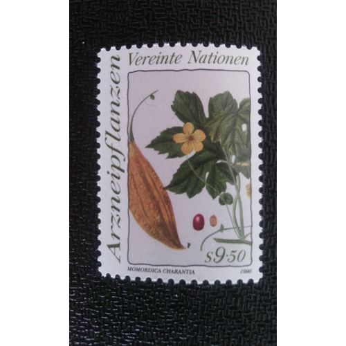 Timbre Nations Unis (Onu) Vienne Yt 107 Fleurs Médicinales Momordica Charantia 1990