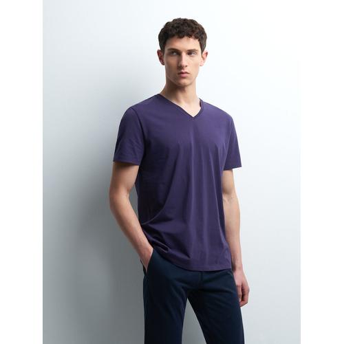 Tee Shirt En Coton Supima Uni - Violet - L