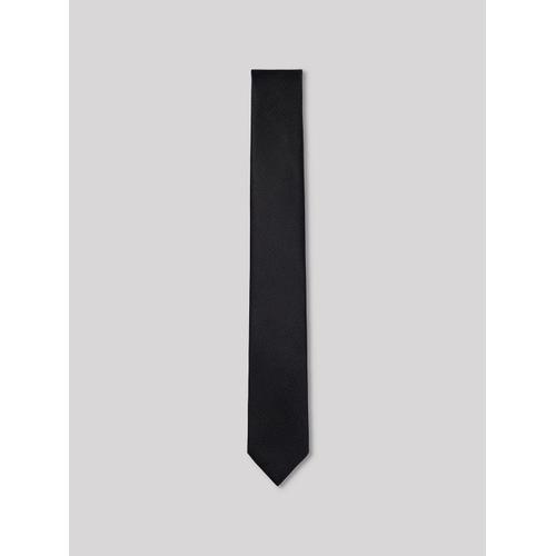 Cravate En Soie Mélangée Unie - Noir - U