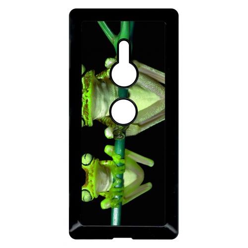 Coque Xperia Xz2 - Deux Grenouilles Vertes Suspendues - Noir