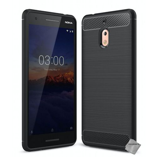 Housse Etui Coque Silicone Gel Carbone Pour Nokia 2.1 (2018) + Film Ecran - Noir