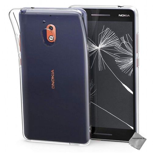 Housse Etui Coque Silicone Gel Fine Nokia 2.1 (2018) + Verre Trempe Transparent Tpu