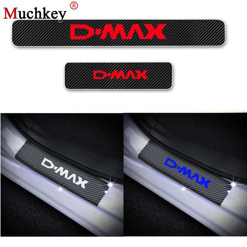 Blanc - 4 autocollants en Fiber de carbone 4D, pour Isuzu D MAX, seuil de porte de voiture, plaque, garde'entrée, accessoires de voiture