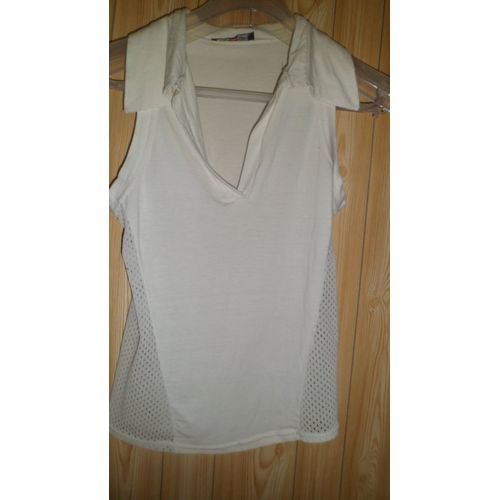 Top Blanc Sexy Doll. Taille Unique. 90 % Viscose, 10 % Élasthanne. Longueur Totale : 48 Cm Environ (À Partir Du Col).