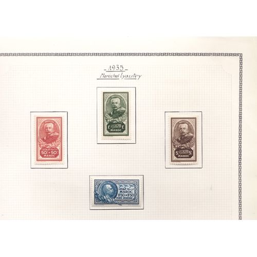 Lot De 4 Timbres Du Maroc En Serie Complete / Lyautey / N°S 150/52 + Pa 40