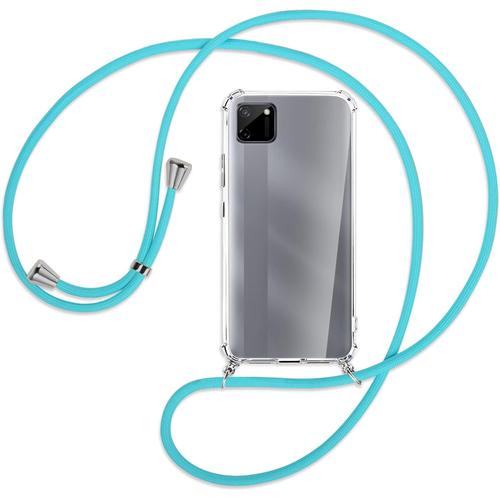 Collier Pour Realme C11 6.5'' Turquoise Coque Pour Smartphone À Porter Au Cou Étui À Bandoulière Cordon