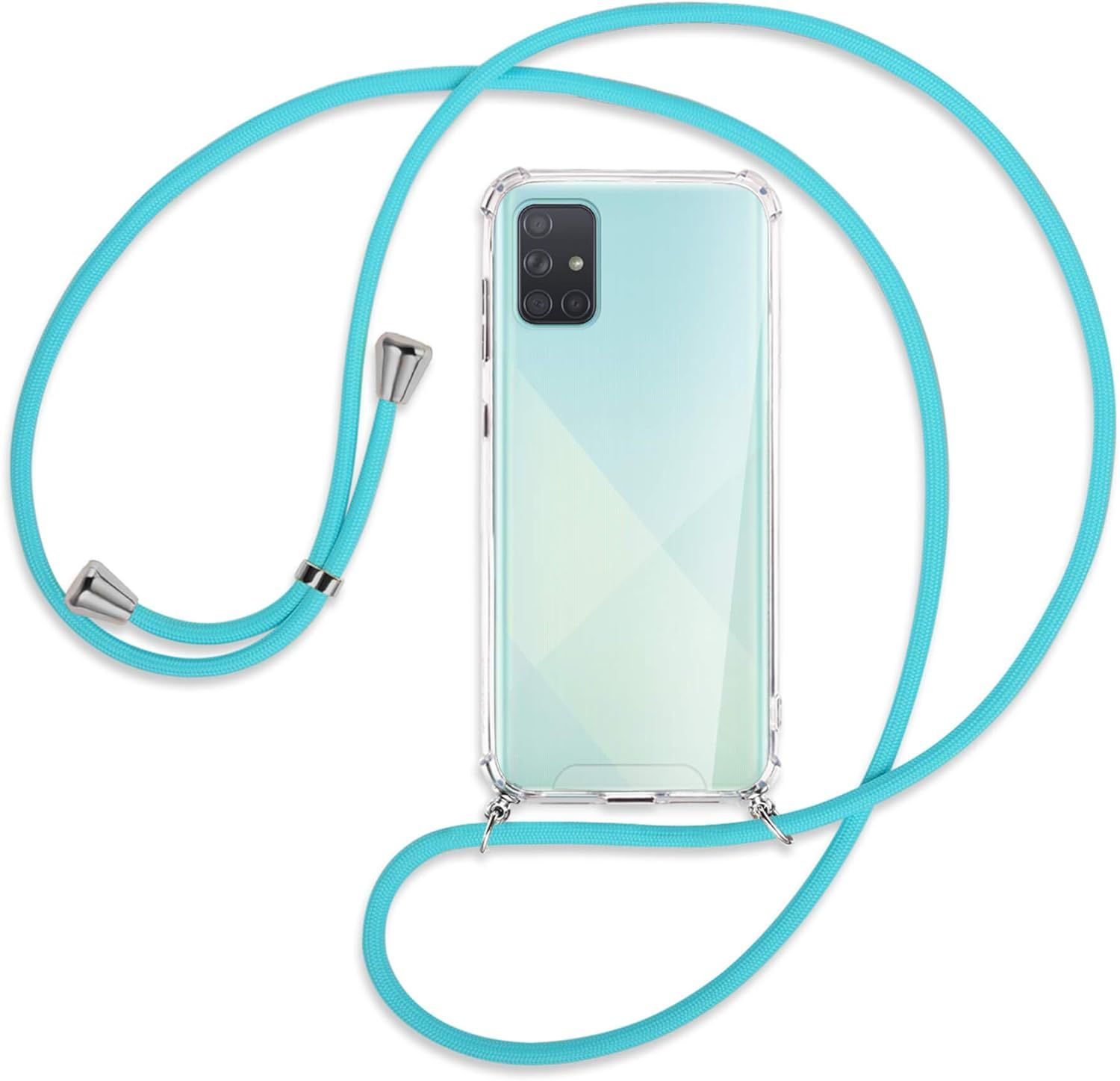 Collier Pour Samsung Galaxy A51 Sm A515 6.5'' Turquoise Coque Pour Smartphone À Porter Au Cou Anti Shock Etui Necklace Sautoir