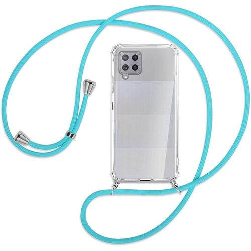 Collier Pour Samsung Galaxy A42 5g Sm A426 6.6'' Turquoise Coque Pour Smartphone À Porter Au Cou Étui À Bandoulière Cordon