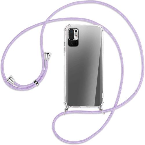 Collier Pour Xiaomi Redmi Note 10 5g Poco M3 Pro 5g 6.5'' Lilas Coque Pour Smartphone À Porter Au Cou Étui À Bandoulière Cordon