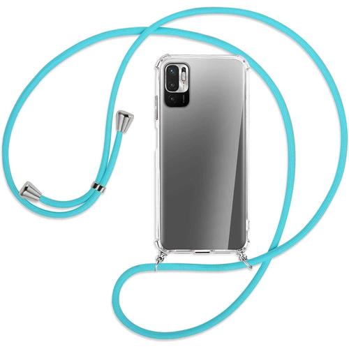 Collier Pour Xiaomi Redmi Note 10 5g Poco M3 Pro 5g 6.5'' Turquoise Coque Pour Smartphone À Porter Au Cou Étui À Bandoulière Cordon