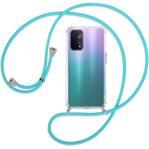 Collier Pour Oppo A54 5g A74 5g 6.5'' Turquoise Coque Pour Smartphone À Porter Au Cou Étui À Bandoulière Cordon