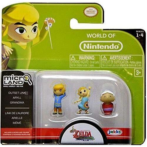 World Of Nintendo, Micro Land, Legend Of Zelda Windwaker Hd, Outset Link, Aryll And Grandma Figures