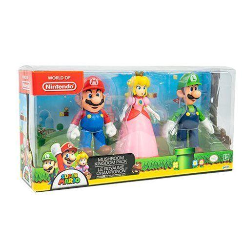 World Of Nintendo New 2018 Mushroom Kingdom Diorama Gift Set-3 Figure Pack Action