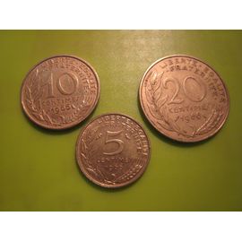 Lot De 3 Pièces De Monnaie 5 - 10 Et 20 Centimes Marianne France 1966