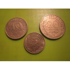 Lot De 3 Pièces De Monnaie 5 - 10 Et 20 Centimes Marianne France 1969