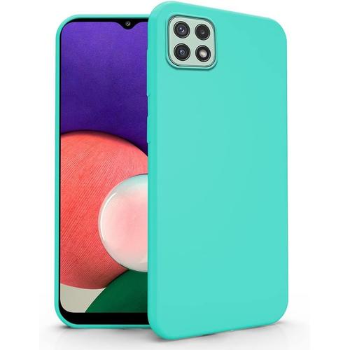 Coque Compatible Pour Samsung Galaxy A22 5g Coque Tpu Soft Gel Silicone Ultra Slim Flexible Case Arrière Protection Turquoise