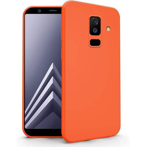 Coque Compatible Avec Samsung Galaxy A6 Plus 2018 Coque Tpu Soft Gel Silicone Ultra Slim Souple Case Arrière Protection Orange