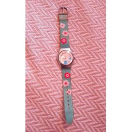 Montre Cadran Acier Poignets Plastiques Coloré Vintage Années 90.