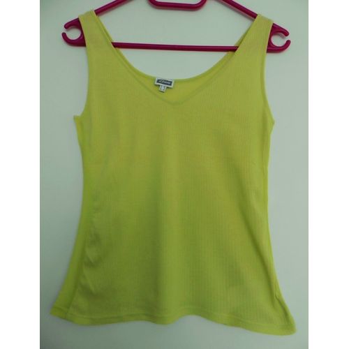 Débardeur Vert Anis. Bandes Micro Aérées. Etam. Taille 36