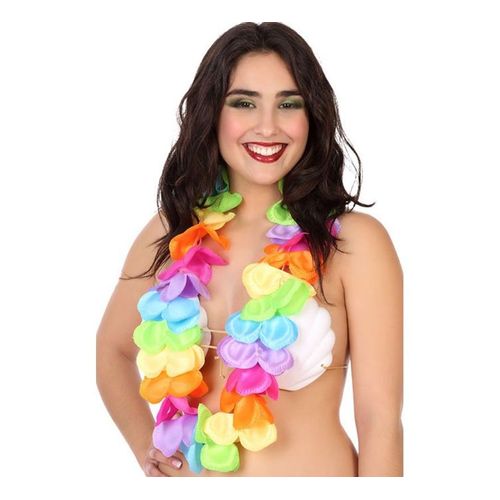 Collier Hawaïen Multicouleur Avec Fleurs Grands