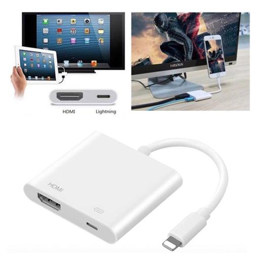 Lightning AV Adapter vers Digital TV HDMI Cable Converter Compact pour  iPhone iPad