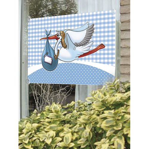 Bannière Cigogne Naissance Garçon 90x60cm Taille Unique