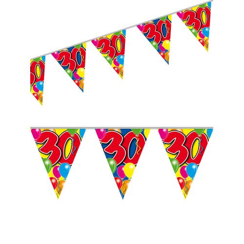 Décoration De Fête Danniversaire Pour Les 30 Ans Guirlande De Fanions Multicolore 10mx29cm Taille Unique