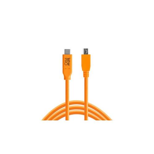 TETHER TOOLS USB-C vers USB 2.0 Micro-B 5 broches 4,60m orange