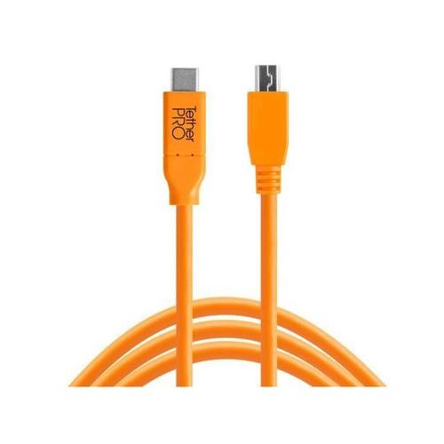 TETHER TOOLS USB-C vers USB 2.0 Mini B 5-Pin 4,60m orange