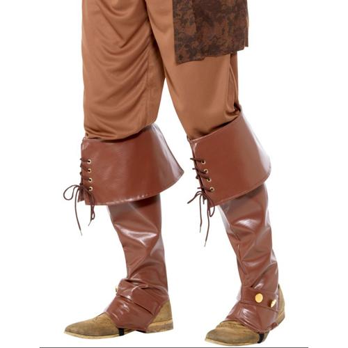 Couvre-Bottes Pirate Deluxe Marron (Taille Unique Adulte)