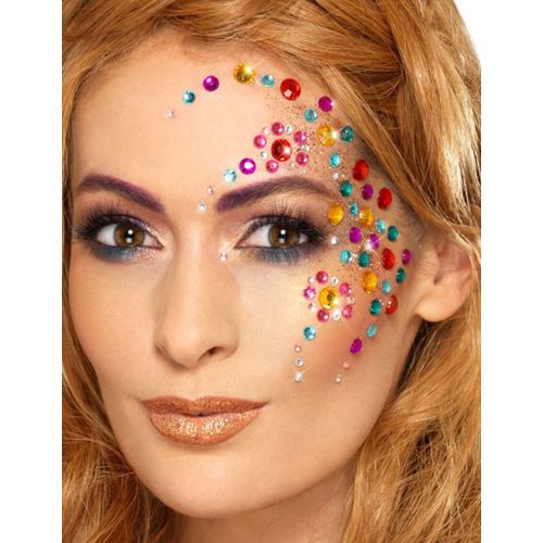 100 Strass Pour Visages Multicolores Taille Unique