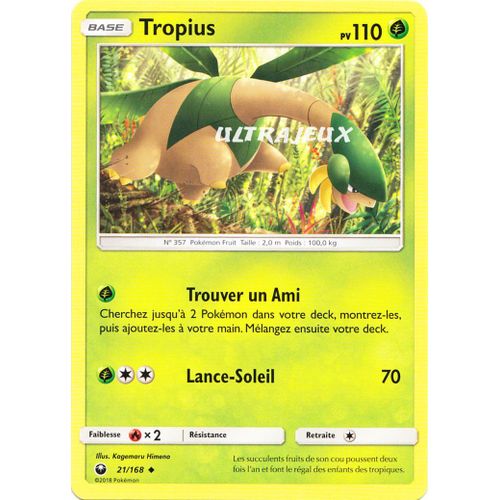 Pokémon - 21/168 - Tropius - Sl7 - Soleil Et Lune - Tempête Céleste - Peu Commune