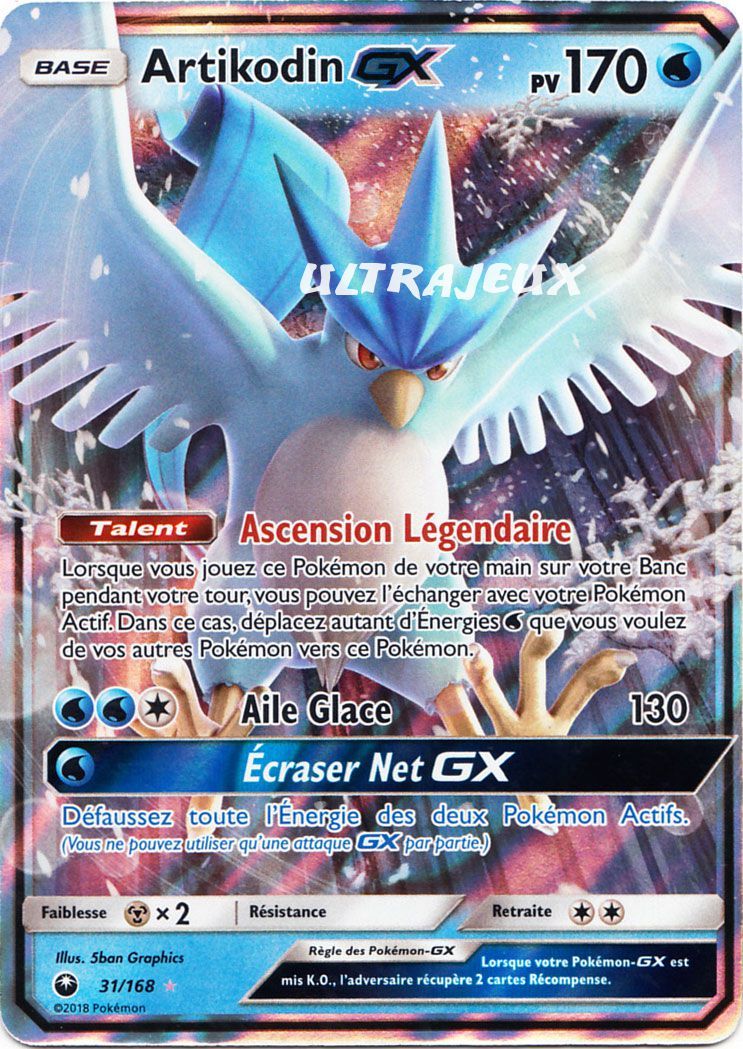 Pokémon - 31/168 - Artikodin Gx - Sl7 - Soleil Et Lune - Tempête Céleste - Ultra Rare