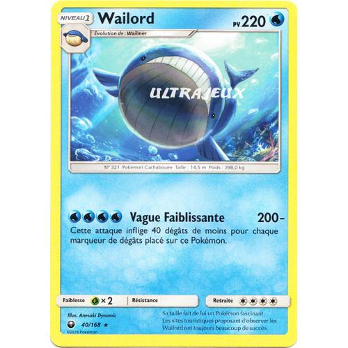 Pokémon - 40/168 - Wailord - Sl7 - Soleil Et Lune - Tempête Céleste - Rare