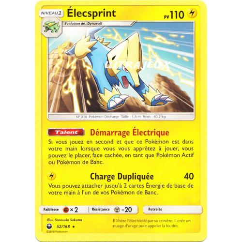 Pokémon - 52/168 - Elecsprint - Sl7 - Soleil Et Lune - Tempête Céleste - Rare