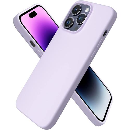 Coque Iphone 14 Pro Coque En Silicone Liquide Pour Iphone 14 Pro 6 1"" Étui Iphone 14 Pro Fine Housse Iphone 14 Pro Antichoc Mauve