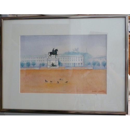 Aquarelle Colette Riviere Bellecour Lyon