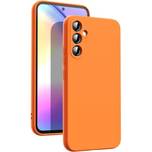 Coque Pour Samsung Galaxy A54 5g, Housse Silicone Souple Ultra-Mince De Couleur Pure, Coque En Caoutchouc Antichoc - Orange