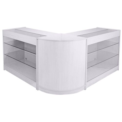Pack Capricorn, Lot De 3 Vitrines Comptoirs Blanc Brillant Pour Commerces Et Magasins