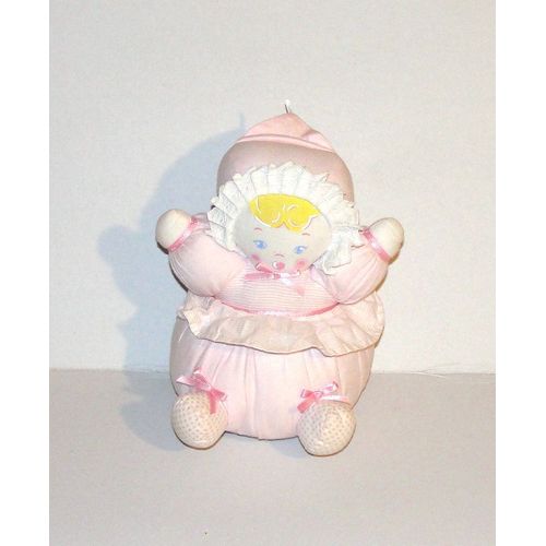 Poupée De Chiffon Boule Vintage Sucre D'orge Peluche Doudou Fille Rose 20 Cm