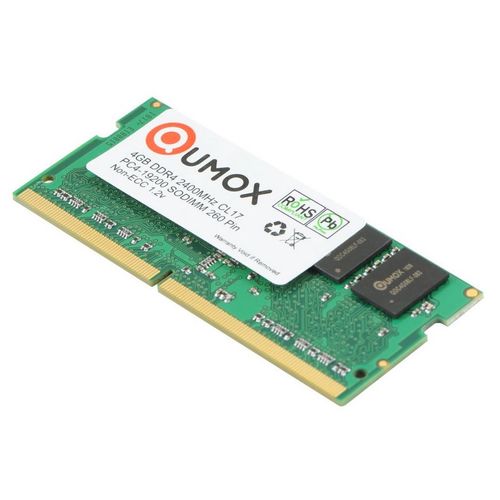 QUMOX 4Go DDR4 2400 2400MHz PC4-19200 PC-19200 (260 PIN) SODIMM mémoire 4GB pour ordinateur portable (PAS compatible ordinateur de bureau)