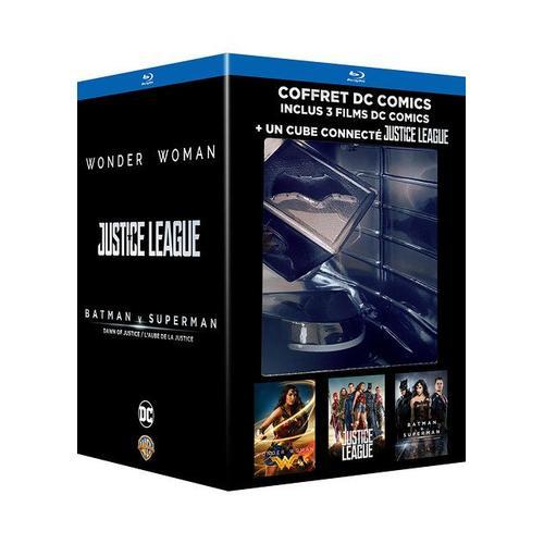 Dc Universe - Coffret 3 Films : Justice League + Wonder Woman + Batman V Superman : L'aube De La Justice - Coffret Édition Limité + Blu-Ray + Cube Connecté