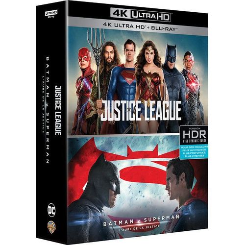 Dc Universe - Coffret 2 Films : Justice League + Batman V Superman : L'aube De La Justice - 4k Ultra Hd + Blu-Ray
