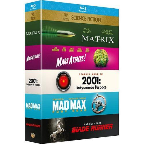 Collection De 5 Films Science Fiction Warner : Blade Runner + Mad Max : Fury Road + 2001 : L'odyssée De L'espace + Mars Attacks! + Matrix - Pack - Blu-Ray